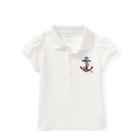 Ralph Lauren Anchor Cotton Polo Shirt Deckwash White 6m