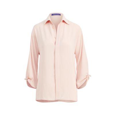 Ralph Lauren Karen Silk Crepe Blouse Blush