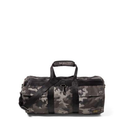 Ralph Lauren Camo-print Military Duffel Bag Black/grey
