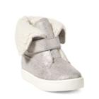 Ralph Lauren Siena Suede Bootie Silver Metallic Suede