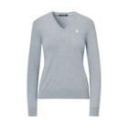 Ralph Lauren Cotton V-neck Sweater Classic Grey Heather