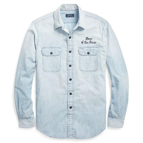 Polo Ralph Lauren Standard Fit Cotton Workshirt Indigo Chambray