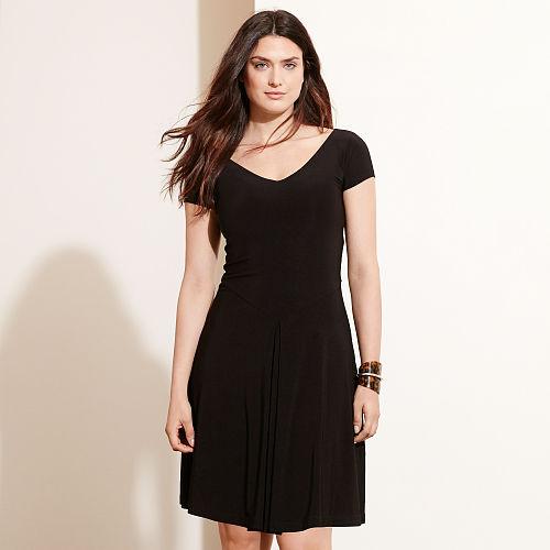 Ralph Lauren Lauren Woman Fit-and-flare Jersey Dress Black
