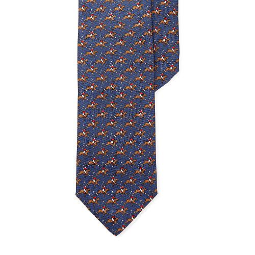 Polo Ralph Lauren Print Silk Twill Narrow Tie Bright Navy