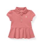 Ralph Lauren Cotton Piqu Peplum Polo Shirt Dolce Pink 9m