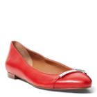 Ralph Lauren Lauren Farrel Leather Ballet Flat Rouge