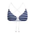 Ralph Lauren Striped Lace-up Bikini Top Nvy