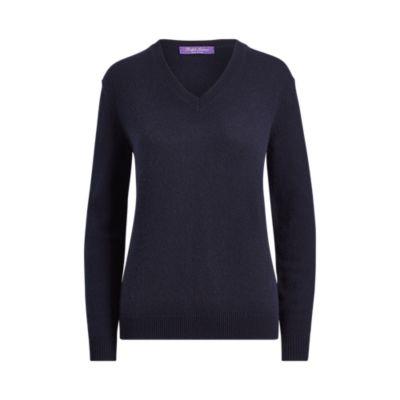 Ralph Lauren Cashmere V-neck Sweater Night Blue