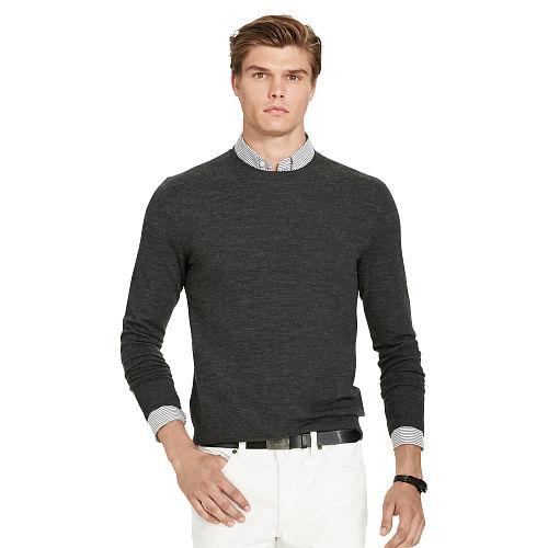 Polo Ralph Lauren Slim Stretch Merino Sweater Dark Granite Heather