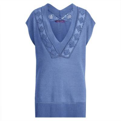 Ralph Lauren Sleeveless Macram Tunic Sky Blue