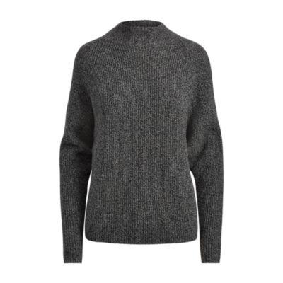 Ralph Lauren Wool-blend Mockneck Sweater Black/grey Marl