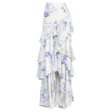 Ralph Lauren Phaedra Floral Linen Skirt Cream Multi
