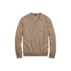 Ralph Lauren Slim Fit Cotton V-neck Sweater Cedar Heather