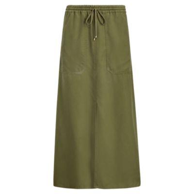 Ralph Lauren Twill Drawstring Maxiskirt Admiral Green