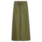 Ralph Lauren Twill Drawstring Maxiskirt Admiral Green