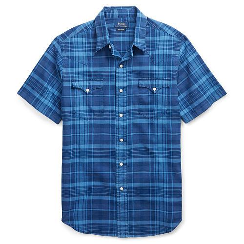 Polo Ralph Lauren Standard Fit Cotton Shirt Light Indigo/white Multi
