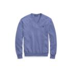 Ralph Lauren Cotton V-neck Sweater Haven Blue Heather