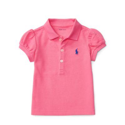 Ralph Lauren Puff-sleeve Cotton Mesh Polo Desert Pink 6m