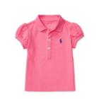 Ralph Lauren Puff-sleeve Cotton Mesh Polo Desert Pink 6m