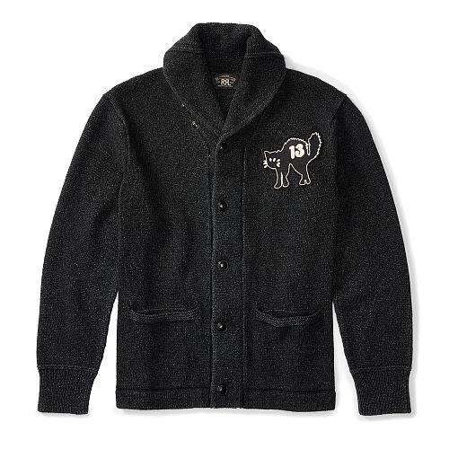 Ralph Lauren Rrl Cotton Shawl-collar Cardigan Black