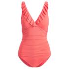 Ralph Lauren Slimming Ruffled One-piece Coral Reef