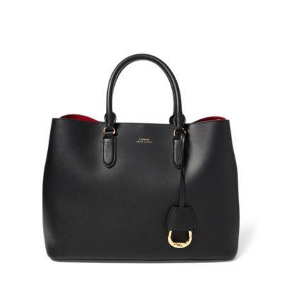 Ralph Lauren Leather Marcy Satchel Black/red