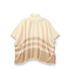 Ralph Lauren Brushed Saddle-stripe Poncho Cream/lt Camel