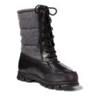 Ralph Lauren Lauren Quinlyn Leather Snow Boot Black/grey