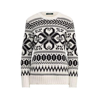 Ralph Lauren Cotton-blend Crewneck Sweater Cream/polo Black