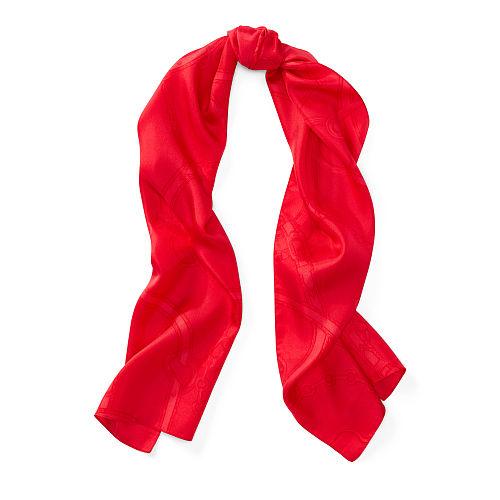 Ralph Lauren Lauren Ramona Bridle-print Silk Scarf Red