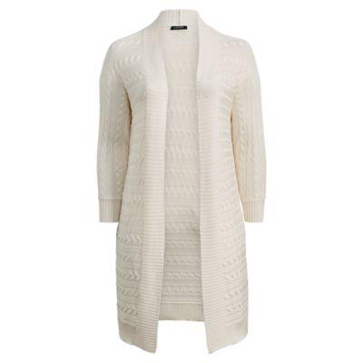 Ralph Lauren Cable Open-front Cardigan Mascarpone Cream