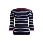 Ralph Lauren Striped Boatneck Sweater Navy/masc Crm/tomato Red