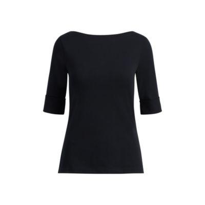 Ralph Lauren Stretch Cotton Boatneck Tee Polo Black Xlp
