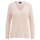 Polo Ralph Lauren Cable-knit Side-slit Sweater Cloud Pink