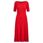 Ralph Lauren Waffle-knit Cotton Dress Lipstick Red