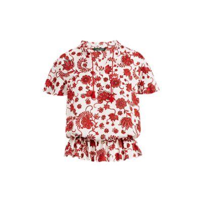 Ralph Lauren Ruffle-hem Top Soft White Multi
