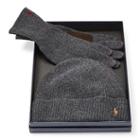 Polo Ralph Lauren Merino Wool Hat & Gloves Set Madison Grey Heather