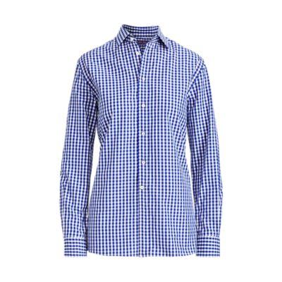 Ralph Lauren Adrien Cotton Gingham Shirt White/bright Blue