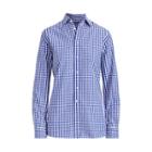Ralph Lauren Adrien Cotton Gingham Shirt White/bright Blue