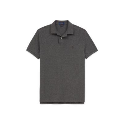 Ralph Lauren Custom Slim Fit Mesh Polo Stadium Grey Heather