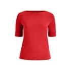 Ralph Lauren Cotton Boatneck Top Crisp Cerise