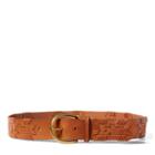 Polo Ralph Lauren Woven Western Leather Belt Caramel