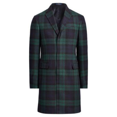 Ralph Lauren Morgan Tartan Paddock Coat Blue And Green