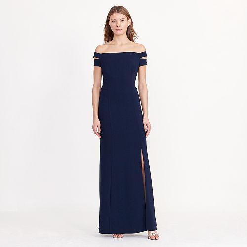 Ralph Lauren Lauren Off-the-shoulder Gown Lighthouse Navy