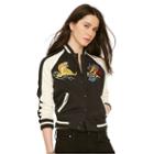 Ralph Lauren Denim & Supply Chest-patch Baseball Jacket Black And Cream