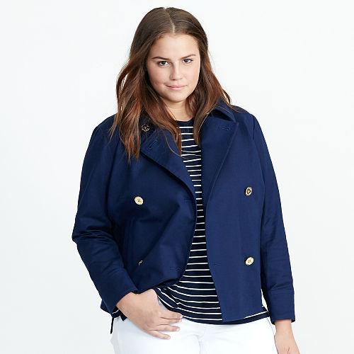 Ralph Lauren Lauren Woman Cropped Cotton Jacket Navy
