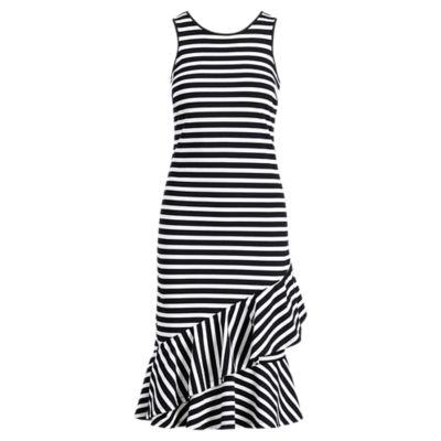 Ralph Lauren Ruffled Cotton Dress Polo Black/cream