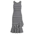 Ralph Lauren Ruffled Cotton Dress Polo Black/cream