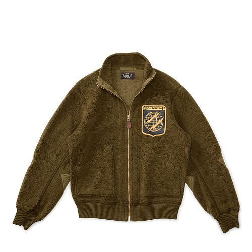 Ralph Lauren Rrl Fleece Jacket Terrain Green