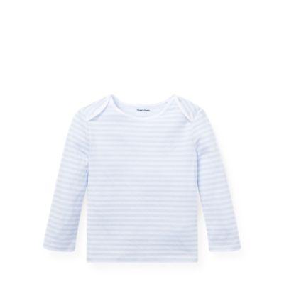 Ralph Lauren Striped Jacquard T-shirt Beryl Blue/white 9m